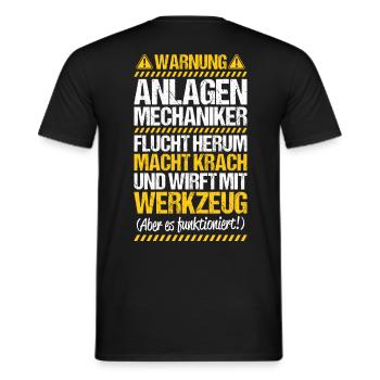 Anlagenmechaniker Anlagenmechanik Geschenk Warnung - Männer T-Shirt - Schwarz - Hinten - AI Model Male 178 light (178cm)