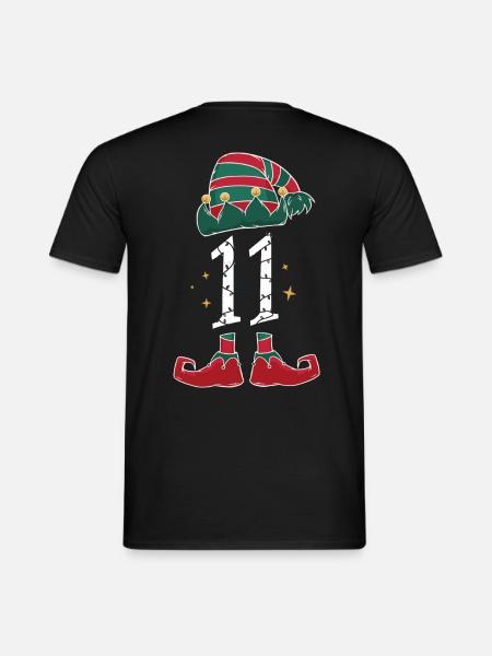 WEIHNACHTSELF WEIHNACHTS 11 RÜCKENNUMMER ELF - Männer T-Shirt - Schwarz