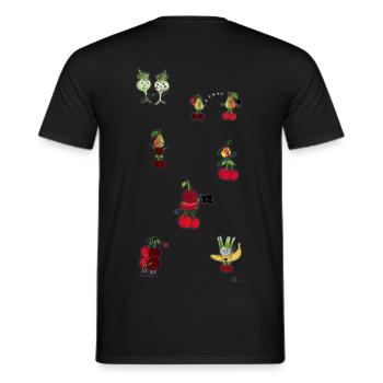 Lustiges Obst und Gemüse - Männer T-Shirt - Schwarz - Hinten - AI Model Male 178 light (178cm)