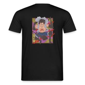 Manga # 1 Einteiler - Männer T-Shirt - Schwarz - Hinten - AI Model Male 178 light (178cm)