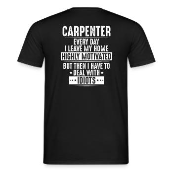 Carpenter joiner carpenter carpenter carpenter - Men's T-Shirt - black - Back - AI Model Male 178 light (178cm)