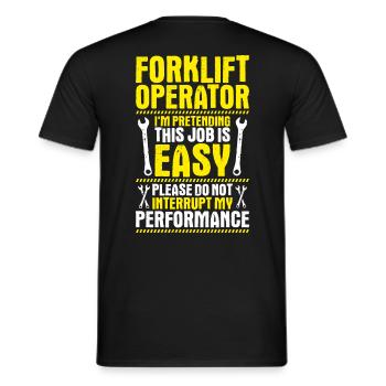 Staplerfahrer Gabelstaplerfahrer Forklift Operator - Männer T-Shirt - Schwarz - Hinten - AI Model Male 178 light (178cm)
