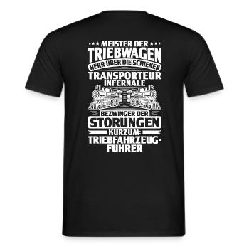 Triebfahrzeugführer Lokführer Lokomotivführer - Männer T-Shirt - Schwarz - Hinten - AI Model Male 178 light (178cm)
