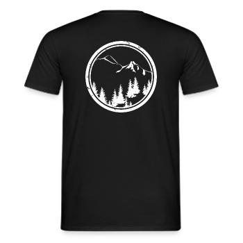 Mountains - Men's T-Shirt - black - Back - AI Model Male 178 light (178cm)