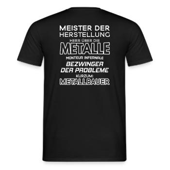 Metallbauer/Metallbau/Schlosser/Schmied/Handwerk - Männer T-Shirt - Schwarz - Hinten - AI Model Male 178 light (178cm)