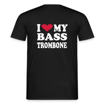 I Love my bass trombone - Männer T-Shirt - Schwarz - Hinten - AI Model Male 178 light (178cm)