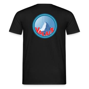 Valais cervin - Men's T-Shirt - black - Back - AI Model Male 178 light (178cm)