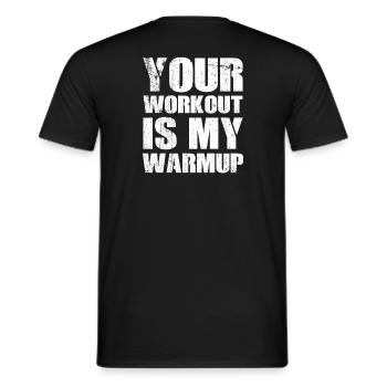 Gym Fitness Workout Warmup Fitnessstudio - Men's T-Shirt - black - Back - AI Model Male 178 light (178cm)