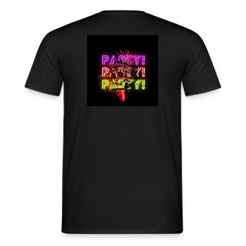 Party Design - Männer T-Shirt - Schwarz - Hinten - AI Model Male 178 light (178cm)