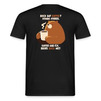 Bock auf Kaffee? komm vorbei - Bärenkaffee - Männer T-Shirt - Schwarz - Hinten - AI Model Male 178 light (178cm)