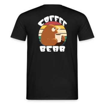The coffee bear, this coffee is as strong as a bear - Men's T-Shirt - black - Back - AI Model Male 178 light (178cm)