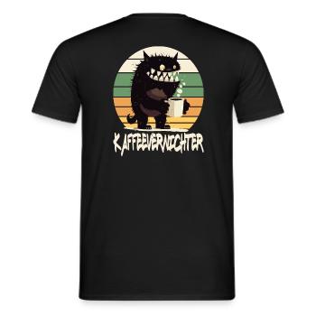 Kaffee Monster Kaffeevernichter - Männer T-Shirt - Schwarz - Hinten - AI Model Male 178 light (178cm)