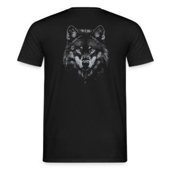 Wolf / Dog - Men's T-Shirt - black - Back - AI Model Male 178 light (178cm)