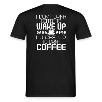 Coffee Saying New - Men's T-Shirt - black - Back - AI Model Male 178 light (178cm)