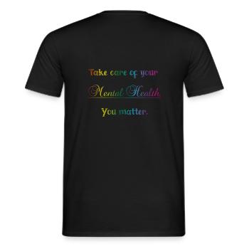 Takecare - Männer T-Shirt - Schwarz - Hinten - AI Model Male 178 light (178cm)