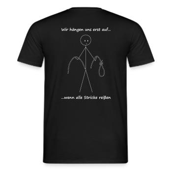Wenn alle Stricke reißen - Männer T-Shirt - Schwarz - Hinten - AI Model Male 178 light (178cm)