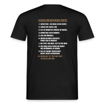 10 Regeln zum Daten meiner Tochter. Vater / Mutter - Männer T-Shirt - Schwarz - Hinten - AI Model Male 178 light (178cm)