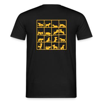 Dog Cube Beagle - Men's T-Shirt - black - Back - AI Model Male 178 light (178cm)
