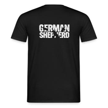 Découpe de berger allemand - T-shirt homme - noir - Dos - AI Model Male 178 light (178cm)