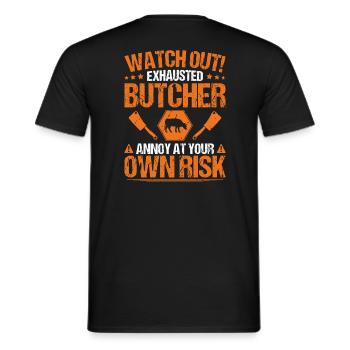 Boucher boucher boucher boucher boucher boucher - T-shirt homme - noir - Dos - AI Model Male 178 light (178cm)
