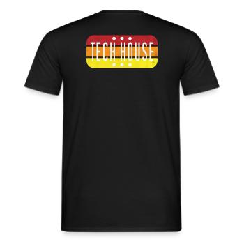 Tech House Music Shirt - Coole Techno Club Vibes - Männer T-Shirt - Schwarz - Hinten - AI Model Male 178 light (178cm)