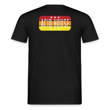 Acid House Music Retro - Vintage Rave Festival - Men's T-Shirt - black - Back - AI Model Male 178 light (178cm)