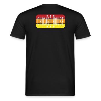 Chicago House Music - Vintage Rave Retro Festival - Men's T-Shirt - black - Back - AI Model Male 178 light (178cm)