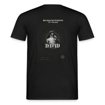 David, die italienische Renaissance - Männer T-Shirt - Schwarz - Hinten - AI Model Male 178 light (178cm)
