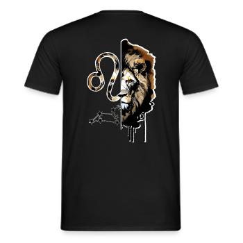 Signe du zodiaque Lion chat nature sauvage - T-shirt homme - noir - Dos - AI Model Male 178 light (178cm)