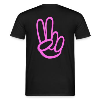 pink Peace lady like - Männer T-Shirt - Schwarz - Hinten - AI Model Male 178 light (178cm)