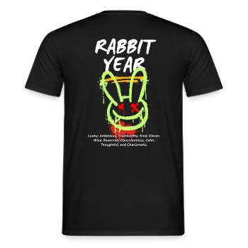 Rabbit Year Design byStylefusionX - Men's T-Shirt - black - Back - AI Model Male 178 light (178cm)