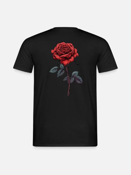 Rose Rouge Épines Fleur - T-shirt homme - noir