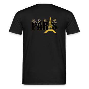 Paris die goldig leuchtende Stadt, Frankreich - Männer T-Shirt - Schwarz - Hinten - AI Model Male 178 light (178cm)