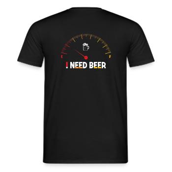 Humorvolles Bier-Motiv Design - Männer T-Shirt - Schwarz - Hinten - AI Model Male 178 light (178cm)