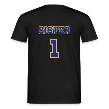 Sister 1 - Men's T-Shirt - black - Back - AI Model Male 178 light (178cm)