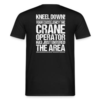 Kranführer Kranfahrer Kran Crane Operator - Männer T-Shirt - Schwarz - Hinten - AI Model Male 178 light (178cm)