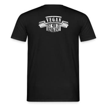 Vegan Ist Mir Zu Riskant Bodybuilding Training Gym - Männer T-Shirt - Schwarz - Hinten - AI Model Male 178 light (178cm)