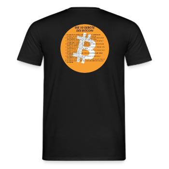 Die 10 Gebote des Bitcoin - Männer T-Shirt - Schwarz - Hinten - AI Model Male 178 light (178cm)