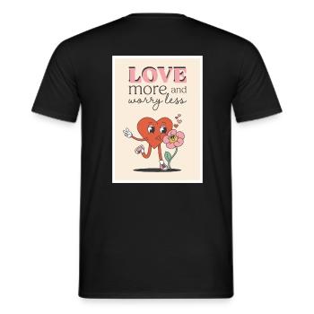 Love more <3 - Men's T-Shirt - black - Back - AI Model Male 178 light (178cm)