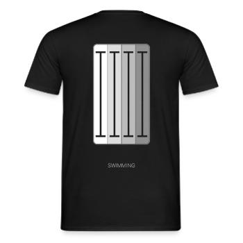 Schwimmen - Triathlon Team - Männer T-Shirt - Schwarz - Hinten - AI Model Male 178 light (178cm)