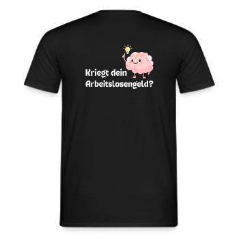 Unemployment benefit recipient brain - Men's T-Shirt - black - Back - AI Model Male 178 light (178cm)