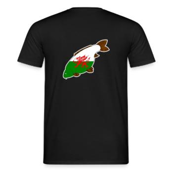 wales carp - Men's T-Shirt - black - Back - AI Model Male 178 light (178cm)