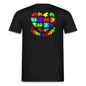 celebrate and embrace the LGBTQ+ friends - Men's T-Shirt - black - Back - AI Model Male 178 light (178cm)