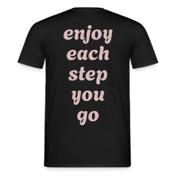 Enjoy each step you go - Positivity - Men's T-Shirt - black - Back - AI Model Male 178 light (178cm)