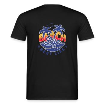 Beach Life - Männer T-Shirt - Schwarz - Hinten - AI Model Male 178 light (178cm)