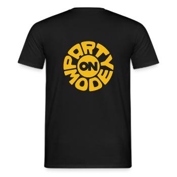 Party Fashion On Big Font Fun Celebration Festival - Men's T-Shirt - black - Back - AI Model Male 178 light (178cm)