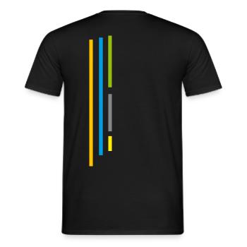 Style Stripes - COLORS Lines / Sporty - Men's T-Shirt - black - Back - AI Model Male 178 light (178cm)