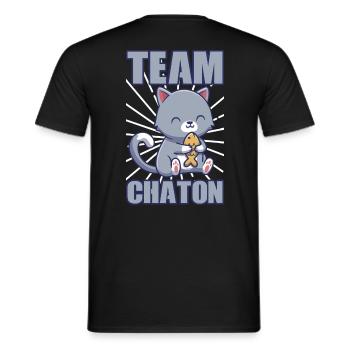 Team chaton | cadeau pour propriétaire de chat - T-shirt homme - noir - Dos - AI Model Male 178 light (178cm)