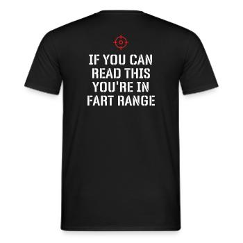 Fart Range - Men's T-Shirt - black - Back - AI Model Male 178 light (178cm)