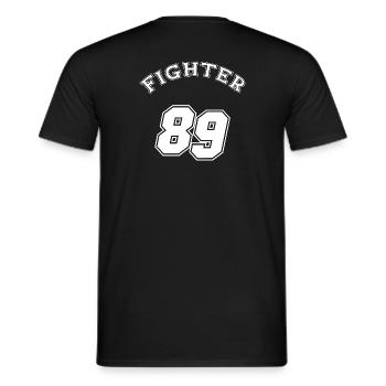 Fighter - Men's T-Shirt - black - Back - AI Model Male 178 light (178cm)
